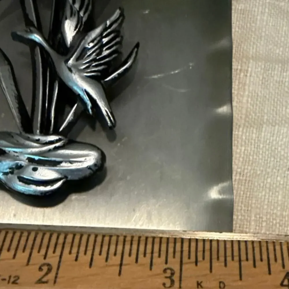 MCM Metal Geese Wall Hanging • 8” x 3.5” • Dimensional Decor